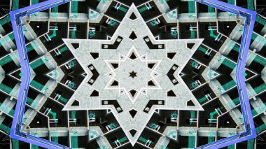 Soyut İnşaat Sanayi alanı simetrik desen süs dekoratif Kaleidoscope hareketi geometrik daire ve yıldız şekiller
