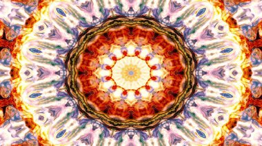 Soyut etnik otantik simetrik desen süs dekoratif Kaleidoscope hareketi geometrik daire ve yıldız şekli