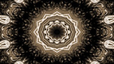 Soyut etnik otantik simetrik desen süs dekoratif Kaleidoscope hareketi geometrik daire ve yıldız şekli