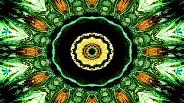 Soyut etnik otantik simetrik desen süs dekoratif Kaleidoscope hareketi geometrik daire ve yıldız şekli