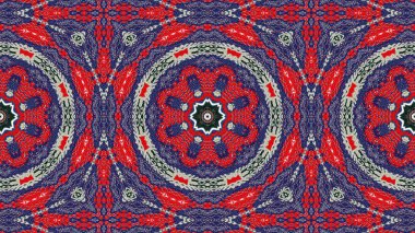 Soyut etnik otantik simetrik desen süs dekoratif Kaleidoscope hareketi geometrik daire ve yıldız şekli