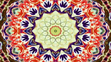 Soyut etnik otantik simetrik desen süs dekoratif Kaleidoscope hareketi geometrik daire ve yıldız şekli