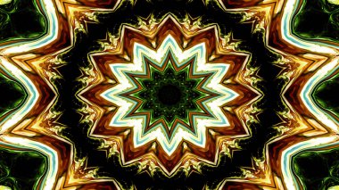 Soyut etnik otantik simetrik desen süs dekoratif Kaleidoscope hareketi geometrik daire ve yıldız şekli