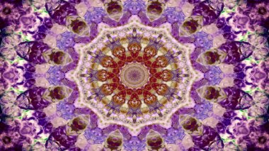 Soyut etnik otantik simetrik desen süs dekoratif Kaleidoscope hareketi geometrik daire ve yıldız şekli