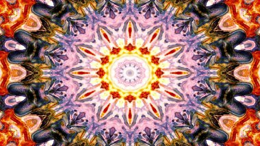 Soyut etnik otantik simetrik desen süs dekoratif Kaleidoscope hareketi geometrik daire ve yıldız şekli