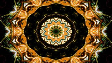 Soyut etnik otantik simetrik desen süs dekoratif Kaleidoscope hareketi geometrik daire ve yıldız şekli