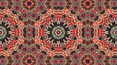 Soyut etnik otantik simetrik desen süs dekoratif Kaleidoscope hareketi geometrik daire ve yıldız şekli