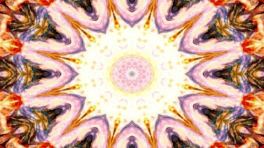 Soyut etnik otantik simetrik desen süs dekoratif Kaleidoscope hareketi geometrik daire ve yıldız şekli