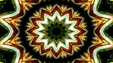 Soyut etnik otantik simetrik desen süs dekoratif Kaleidoscope hareketi geometrik daire ve yıldız şekli