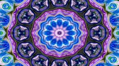 Soyut etnik otantik simetrik desen süs dekoratif Kaleidoscope hareketi geometrik daire ve yıldız şekli