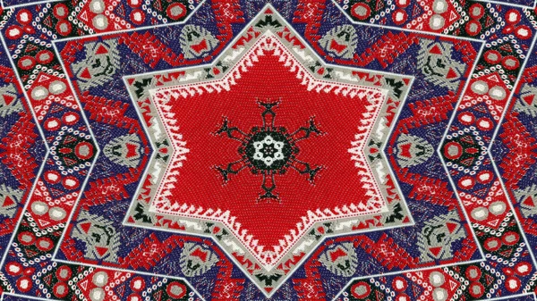 Etnis Abstrak Pola Simetri Ornamen Ornamen Dekoratif Abstrak Gerakan Kaleidoskop — Stok Foto