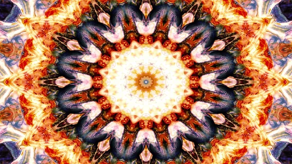 Soyut etnik otantik simetrik desen süs dekoratif Kaleidoscope hareketi geometrik daire ve yıldız şekli