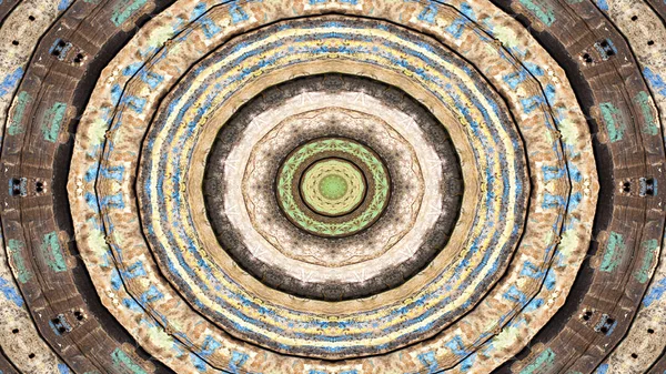 Absztrakt Etnikai Hiteles Szimmetrikus Minta Díszítő Dekoratív Kaleidoszkóp Mozgalom Geometriai — Stock Fotó