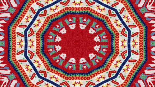 Abstrait Ethnique Authentique Motif Symétrique Ornemental Kaléidoscope Décoratif Mouvement Géométrique — Photo