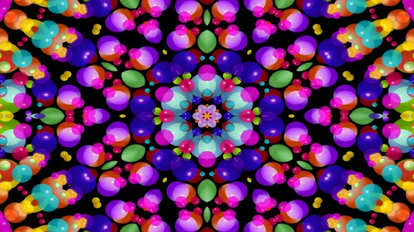 Abstraktní Barevný Symetrický Vzor Ornamentální Dekorativní Kaleidoskop Hnutí Geometrický Kruh — Stock fotografie