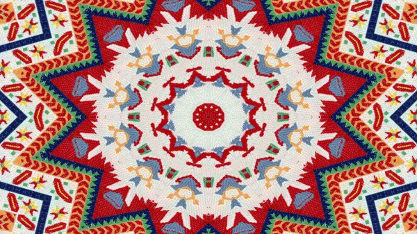 Abstract Ethnic Authentic Symmetric Pattern Ornamental Decorative Kaleidoscope Movement Geometric — Stock Photo, Image