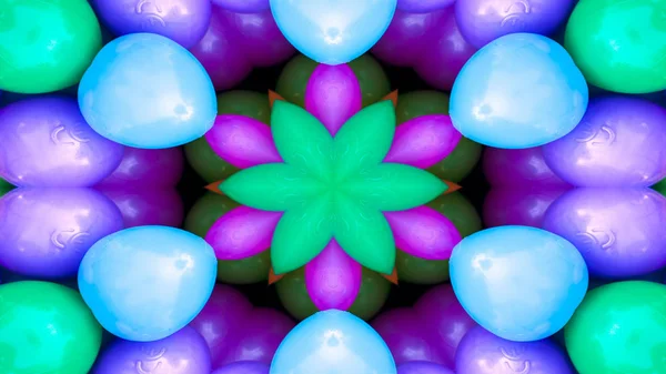 Abstraktní Barevný Symetrický Vzor Ornamentální Dekorativní Kaleidoskop Hnutí Geometrický Kruh — Stock fotografie