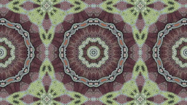 Abstrakte Ethnische Authentische Symmetrische Muster Ornamentale Dekorative Kaleidoskop Bewegung Geometrischer — Stockfoto