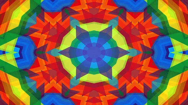 Abstract Colorful Symmetric Pattern Ornamental Decorative Kaleidoscope Movement Geometric Circle — Stock Photo, Image