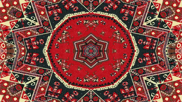 Abstrakte Ethnische Authentische Symmetrische Muster Ornamentale Dekorative Kaleidoskop Bewegung Geometrischer — Stockfoto