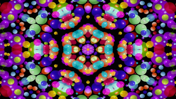 Abstraktní Barevný Symetrický Vzor Ornamentální Dekorativní Kaleidoskop Hnutí Geometrický Kruh — Stock fotografie