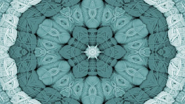 Soyut Renkli Simetrik Desensel Dekoratif Kaleydoskop Hareketi Geometrik Çember ve Yıldız Şekilleri