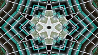 Soyut İnşaat Sanayi alanı simetrik desen süs dekoratif Kaleidoscope hareketi geometrik daire ve yıldız şekiller