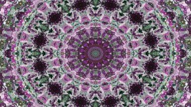 Soyut etnik otantik simetrik desen süs dekoratif Kaleidoscope hareketi geometrik daire ve yıldız şekli