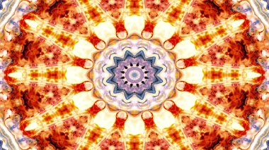 Soyut etnik otantik simetrik desen süs dekoratif Kaleidoscope hareketi geometrik daire ve yıldız şekli