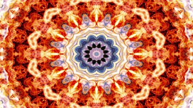 Soyut etnik otantik simetrik desen süs dekoratif Kaleidoscope hareketi geometrik daire ve yıldız şekli