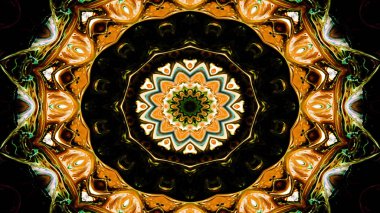 Soyut etnik otantik simetrik desen süs dekoratif Kaleidoscope hareketi geometrik daire ve yıldız şekli