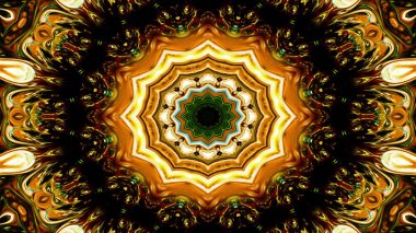 Soyut etnik otantik simetrik desen süs dekoratif Kaleidoscope hareketi geometrik daire ve yıldız şekli