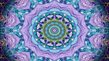 Soyut etnik otantik simetrik desen süs dekoratif Kaleidoscope hareketi geometrik daire ve yıldız şekli