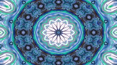 Soyut etnik otantik simetrik desen süs dekoratif Kaleidoscope hareketi geometrik daire ve yıldız şekli