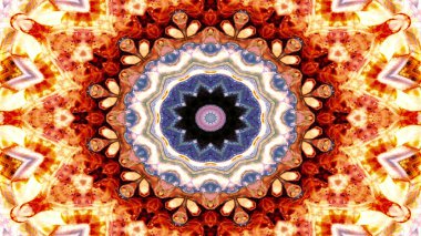 Soyut etnik otantik simetrik desen süs dekoratif Kaleidoscope hareketi geometrik daire ve yıldız şekli