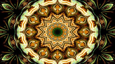 Soyut etnik otantik simetrik desen süs dekoratif Kaleidoscope hareketi geometrik daire ve yıldız şekli