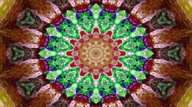 Soyut etnik otantik simetrik desen süs dekoratif Kaleidoscope hareketi geometrik daire ve yıldız şekli