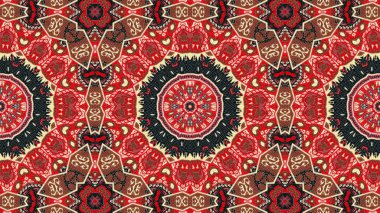 Soyut etnik otantik simetrik desen süs dekoratif Kaleidoscope hareketi geometrik daire ve yıldız şekli