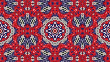 Soyut etnik otantik simetrik desen süs dekoratif Kaleidoscope hareketi geometrik daire ve yıldız şekli