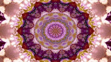 Soyut etnik otantik simetrik desen süs dekoratif Kaleidoscope hareketi geometrik daire ve yıldız şekli