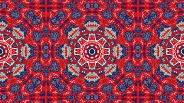 Soyut etnik otantik simetrik desen süs dekoratif Kaleidoscope hareketi geometrik daire ve yıldız şekli