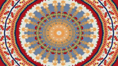 Soyut etnik otantik simetrik desen süs dekoratif Kaleidoscope hareketi geometrik daire ve yıldız şekli