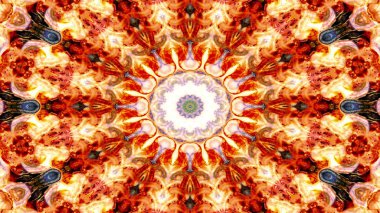 Soyut etnik otantik simetrik desen süs dekoratif Kaleidoscope hareketi geometrik daire ve yıldız şekli