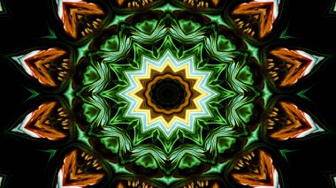 Soyut etnik otantik simetrik desen süs dekoratif Kaleidoscope hareketi geometrik daire ve yıldız şekli