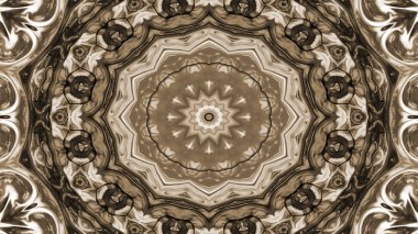 Soyut etnik otantik simetrik desen süs dekoratif Kaleidoscope hareketi geometrik daire ve yıldız şekli