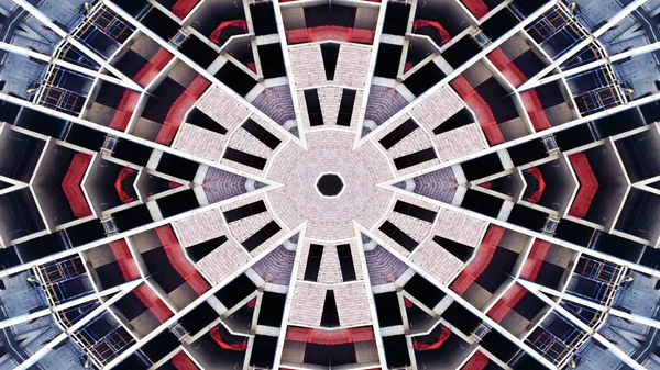 Abstrakte Bau Baugebiet Symmetrische Muster Ornamentale Dekorative Kaleidoskop Bewegung Geometrischer — Stockfoto