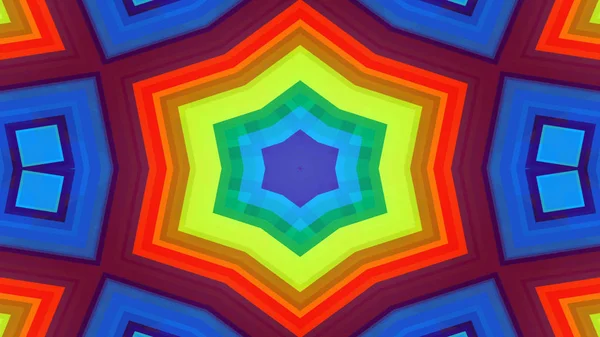 Abstract Colorful Symmetric Pattern Ornamental Decorative Kaleidoscope Movement Geometric Circle — Stock Photo, Image