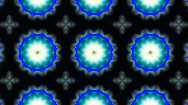 要旨カラフルな対称パターン装飾万華鏡運動幾何学サークルと星の形 — ストック写真