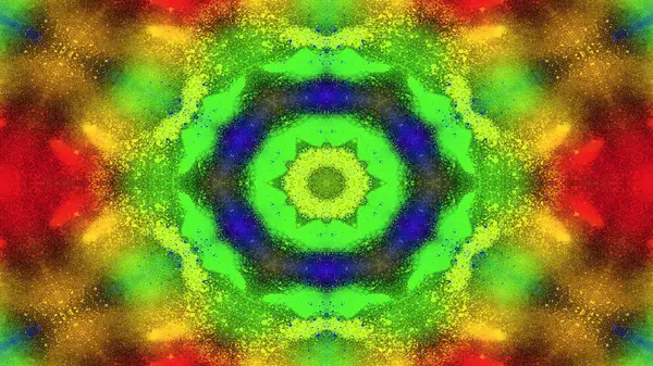 Absztrakt Színes Szimmetrikus Minta Díszítő Kaleidoszkóp Mozgalom Geometrikus Kör Csillag — Stock Fotó