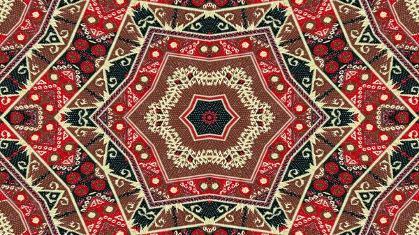 Аннотация Ethnic Authentic Symmetric Pattern Ornamental Decorative Kaleidoscope Movement Geometric — стоковое фото